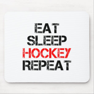 Tapis De Souris Manger Sommeil Hockey Répéter Patinage Sur Champ D
