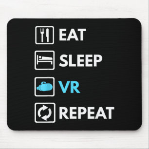Tapis De Souris Manger Sommeil Vr Répéter Drôle Vr Gamer Garçon Vr