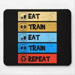Tapis De Souris Manger Train Répéter Force Sports Gym Drôle Bodybu