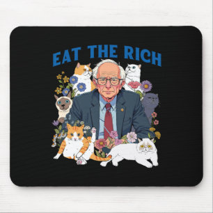 Tapis De Souris Mangez Bernie Sanders Riche Chat Floral Résiste De