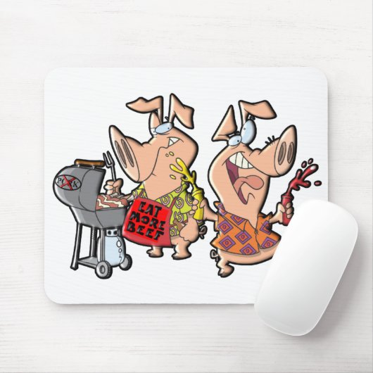 Tapis De Souris Mangez de plus de boeuf (Avec souris)