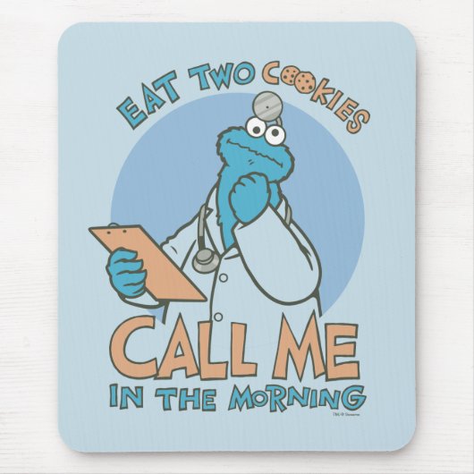 Tapis De Souris Mangez deux cookies, appelez-moi le matin (Devant)