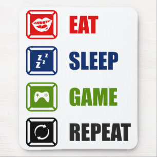 Tapis De Souris Mangez, dormez, jeu, répéter