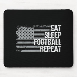 Tapis De Souris Mangez Le Football Dormir Répétez Le Drapeau US Ho