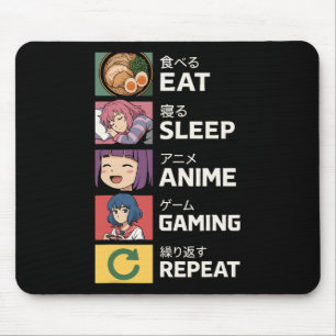 Tapis De Souris Mangez Sleep Anime Jeu Répéter