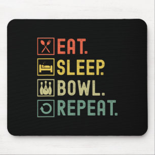 Tapis De Souris Mangez Sleep Bowl Répéter Funny Bowling Bowling Bo