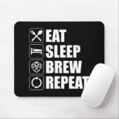 Tapis De Souris Mangez Sleep Brew Répéter Funny Bière Maison Brass (Avec souris)