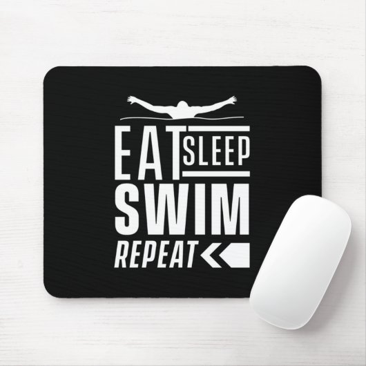 Tapis De Souris Mangez Sleep Swim Répéter (Avec souris)