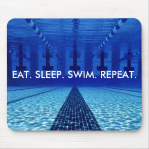 TAPIS DE SOURIS MANGEZ. SOMMEIL. BAIN. RÉPÉTITION. NATATION