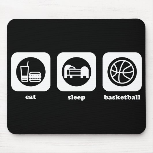 Tapis De Souris Mangez. Sommeil. Basket-ball. Mousepad (Devant)