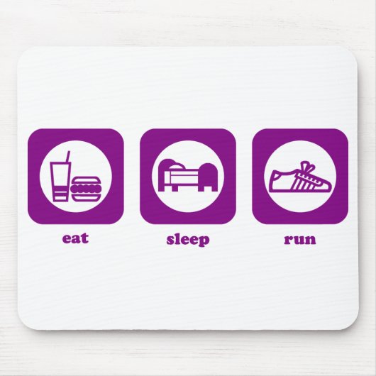 Tapis De Souris Mangez. Sommeil. Course. Mousepad (Devant)