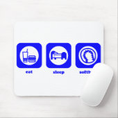 Tapis De Souris Mangez. Sommeil. Le base-ball. Mousepad (Avec souris)