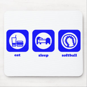 Tapis De Souris Mangez. Sommeil. Le base-ball. Mousepad