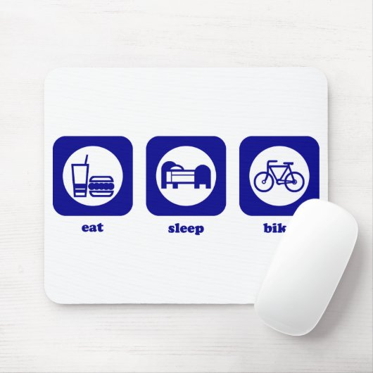 Tapis De Souris Mangez. Sommeil. Vélo. Mousepad (Avec souris)