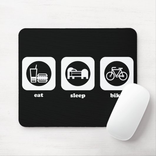 Tapis De Souris Mangez. Sommeil. Vélo. Mousepad (Avec souris)
