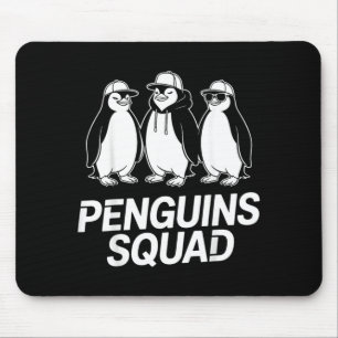 Tapis De Souris Manhée de pingouins dessin animé mignon amis famil