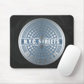 Tapis De Souris Manhole Cover Brooklyn Blue (Avec souris)