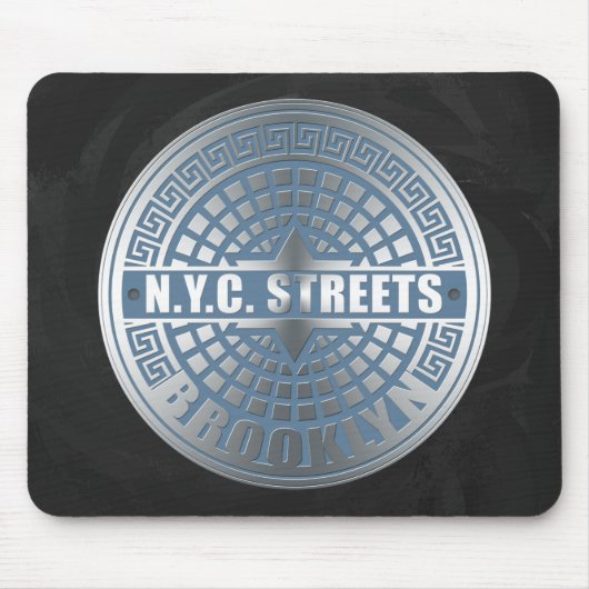 Tapis De Souris Manhole Cover Brooklyn Blue (Devant)