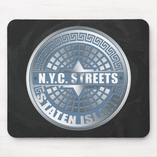 Tapis De Souris Manhole Staten Island Blue (Devant)