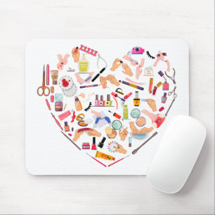 Tapis De Souris Manicuriste Nail Technicien Outil Coeur
