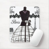 Tapis De Souris Mannequin blanc noir de mode de Paris (Avec souris)