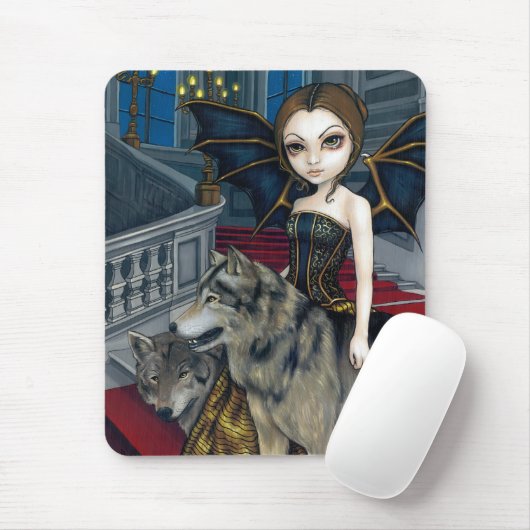 Tapis De Souris Manoir" Mousepad "de loup (Avec souris)