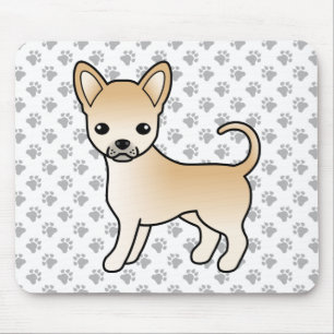 Tapis De Souris Manteau lisse Chihuahua Cartoon Chig & Pâtes