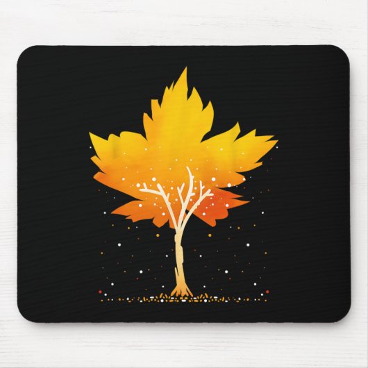 Tapis De Souris Maple Leaf Arbre d'automne Orange Fall Leaves (Devant)