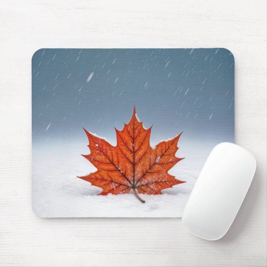 Tapis De Souris Maple Leaf On Fresh Snow (Avec souris)