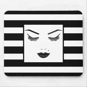 Tapis De Souris Maquillage Black Lips Visage Sourcils Lèvres Glam
