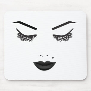 Tapis De Souris Maquillage Black Lips Visage Sourcils Lèvres Glam