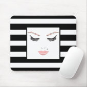Tapis De Souris Maquillage or rose visage sourcils lèvres glam bea (Avec souris)