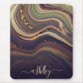 Tapis De Souris Marbre Abstrait et Parties scintillant (Devant)