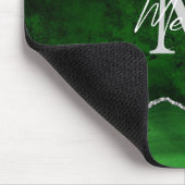 Tapis De Souris Marbre Agate Vert et Argent (Coin)