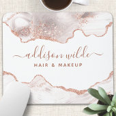 Tapis De Souris Marbre Blanc Chic Agate Doré Rose Paillettes
