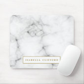 Tapis De Souris Marbre blanc de logo féminin et noir professionnel (Avec souris)