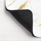Tapis De Souris Marbre blanc et or (Coin)