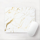 Tapis De Souris Marbre blanc et or (Avec souris)