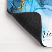 Tapis De Souris Marbre bleu Abstrait (Coin)