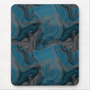 Tapis De Souris Marbre bleu et gris Abstrait