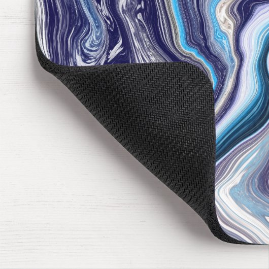 Tapis De Souris Marbre bleu Fluide Art (Coin)