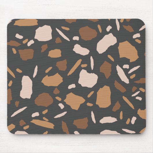 Tapis De Souris Marbre Brown, beige, tan et gris Terrazzo (Devant)