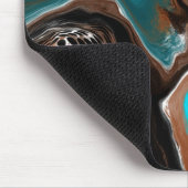 Tapis De Souris Marbre Brown et Bleu - Flûte (Coin)