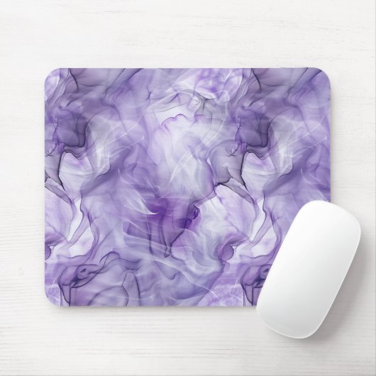 Tapis De Souris Marbre de Fumée Liquide Violet Lavande (Avec souris)