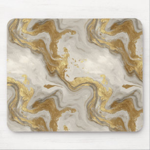 Tapis De Souris Marbre de Luxe Or Blanc Harmonie Motif Abstrait