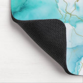 Tapis De Souris Marbre d'encre Mint Aqua (Coin)