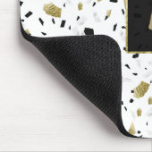 Tapis De Souris Marbre d'or moderne Terrazzo Motif Monogramme (Coin)