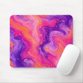 Tapis De Souris Marbre fluide orange violet rose (Avec souris)