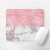 Tapis De Souris Marbre gris rose Parties scintillant brillante Mar (Avec souris)