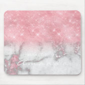 Tapis De Souris Marbre gris rose Parties scintillant brillante Mar (Devant)